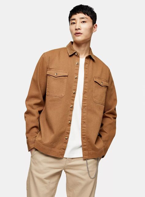 Brown Overshirt Outfit, Overshirt Outfit Men, Overshirt Outfit, Smart Casual Shirts, Navy Striped Shirt, Fall Style Guide, Long Sleeve And Shorts, Mens Fashion Fall, Mens Fashion Casual Outfits