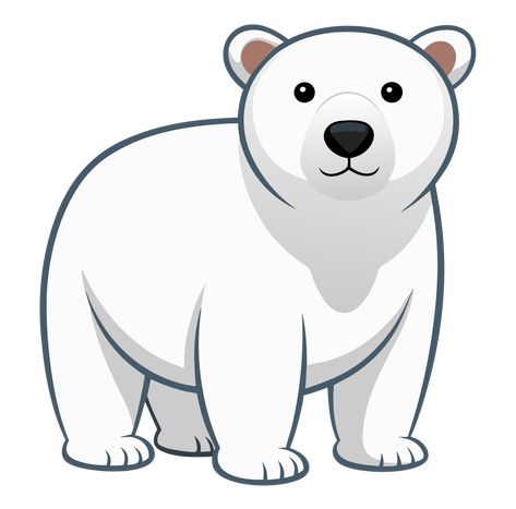 Polar Bear in Winter Clipart Polar Bear Outline Printable, Bear Cartoon Images, Polar Bear Template, Polar Bear Printable, Polar Bear Outline, Polar Bear Standing, Pola Bear, Polar Bear Clipart, Pictures Of Polar Bears