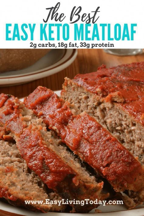 Easy Keto Meatloaf, Keto Meatloaf, Keto Beef, Starting Keto Diet, Resep Diet, Low Carb Meal, Keto Diet Food List, Keto Dinners, Keto Brownies