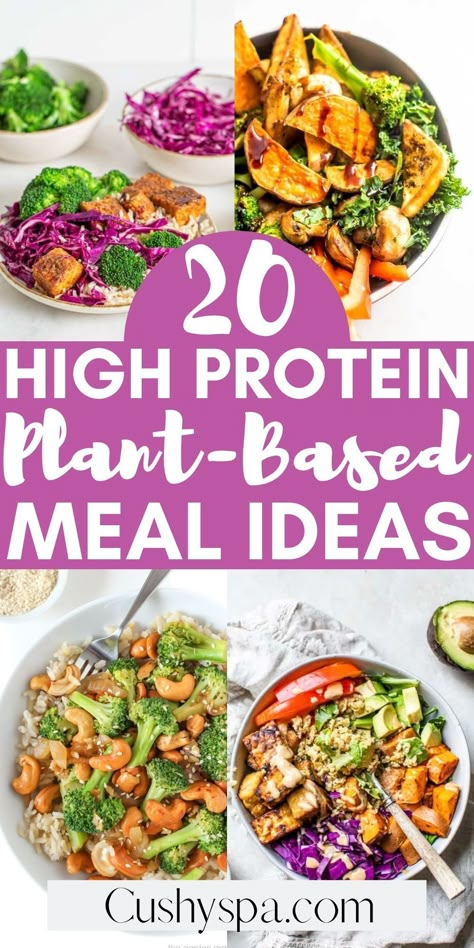 Protein Vegan Meals, High Protein Plant Based, High Protein Vegan Meals, Plant Based Protein Recipes, Resep Vegan, Plant Based Meal, Protein Meal Plan, Vegan Protein Recipes, Plant Based Lunch