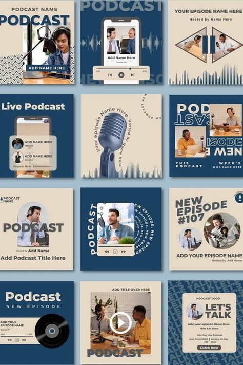 Podcast Instagram template | Podcast Canva | Podcaster template | Podcast Posts | Podcast Branding #graphicdesignreelsinstagram #instagramreelcovergraphicdesign #instagramreelsmotiongraphics Podcast Branding, Web Header, Podcast Instagram, Instagram Grid Design, Well Design, Instagram Feed Layout, Social Media Branding Design, Desain Buklet, Instagram Template Design