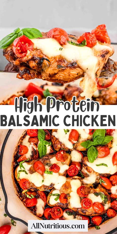 One Pan Balsamic Chicken Super Healthy Chicken Recipes, Low Carb Dinner Recipes Chicken, One Pan Protein Meals, Healthy Low Cholesterol Dinner Recipes, Dinner Recipes High Protein Low Carb, Protien Meals Simple Dinner Healthy, Chicken And Balsamic Recipes, Easy Healthy Dinner Low Carb, Chicken Recipes For Diabetics Healthy