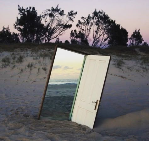 Door Outside, Liminal Space, Surrealism Photography, Liminal Spaces, Land Art, Another World, Surreal Art, Photography Inspo, Installation Art