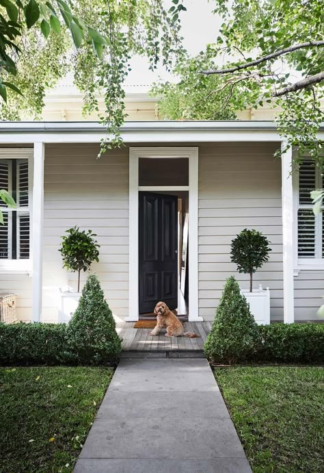 Weatherboard Exterior, Exterior House Colours, Victorian House Renovation, Weatherboard House, Melbourne Home, House Colour, Front Facade, Homes To Love, House Colours