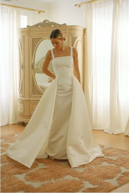 Satin Wedding Dress With Overskirt, Silk Taffeta Wedding Dress, Wedding Dress With Overskirt, Drop Waist Wedding Dress, Waist Wedding Dress, Bride Things, Taffeta Wedding Dress, Never Getting Married, Cincinnati Wedding