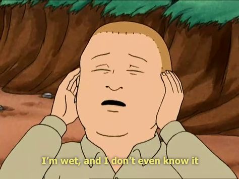 "I'm wet, and I don't even know it." -Bobby Hill, King of the Hill Luanne Platter, Wet Meme, Dale Gribble, Peggy Hill, Hank Hill, Bobby Hill, Live Meme, Spongebob Funny, King Of The Hill