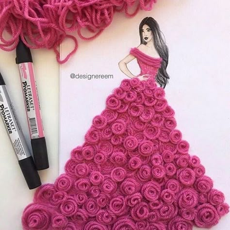 Kraf Kertas, Braid Videos, Fashion Illustration Collage, Fashion Illustration Sketches Dresses, Fashion Drawing Dresses, Kindergarten Crafts, Sketches Dresses, Dress Design Sketches, Fashion Illustration Dresses