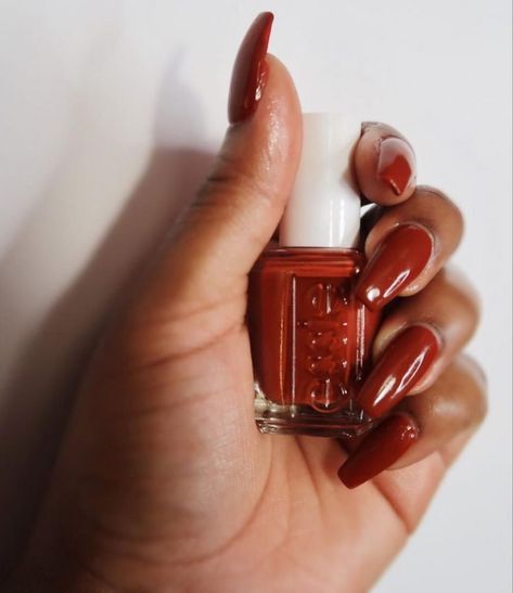 Top Fall Nail Colors for Brown Skin 18 Ideas: A Comprehensive Guide Dark Orange Nails Acrylic, Dark Orange Nails Fall, Nail Polish On Dark Skin, Polish On Dark Skin, Dark Orange Nails, Target Nails, Sweet Nails, Lipstick For Dark Skin, Orange Nail Polish