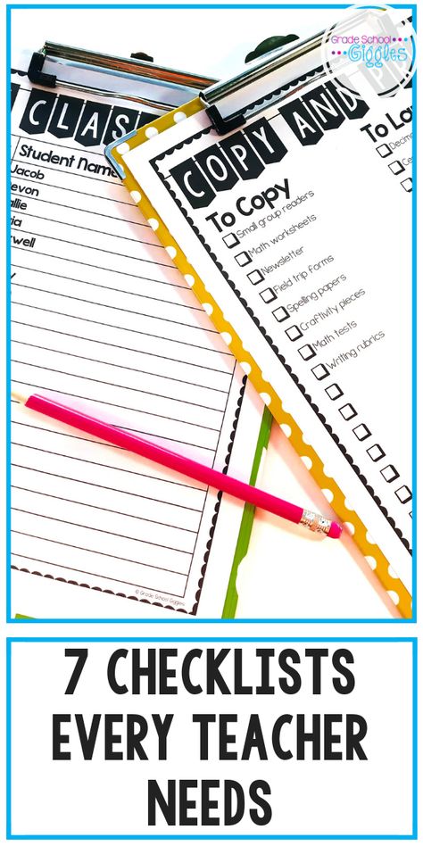 Classroom To Do List Teachers, Teacher Weekly Checklist, Teacher Prep Organization, Classroom Paperwork Organization, Teacher Daily Checklist, Track Things, Classroom Checklist, Teacher Checklist, Teacher List