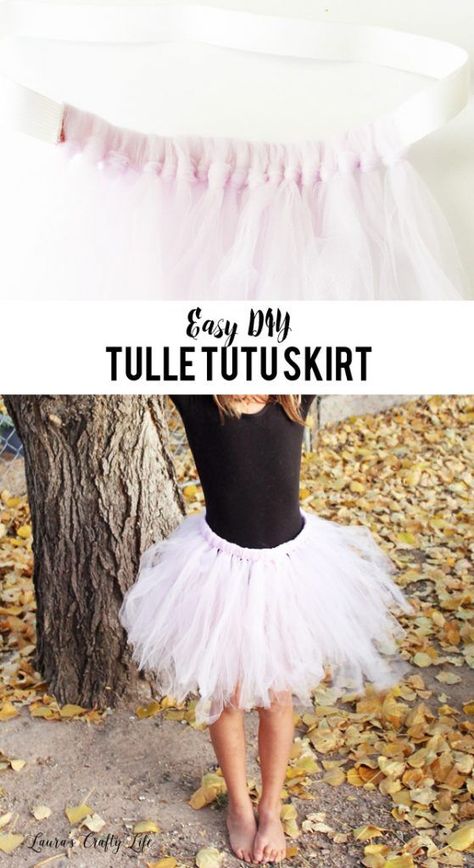 How to Make a Tulle Tutu Skirt. Make a fun tutu skirt easily with minimal (or no) sewing. Perfect for dance class or a Halloween costume. Easy Tutu, How To Make A Tulle Skirt, Homemade Tutu, Make For Beginners, Diy Tulle Skirt, Diy Tutu Skirt, Tutu En Tulle, Tulle Skirt Tutorial, Tutu Tutorial