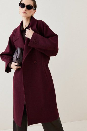 Wool Overcoat Women, Spring Wool Coat, Sweaters Western, Raglan Sleeve Coat, Edgy Minimalist, Burgundy Coat, Expect Nothing, Winter Inspiration, Thrift Haul