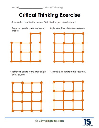 Bar Puzzle Worksheet - 15 Worksheets.com Critical Thinking Skills Activities, Critical Thinking Worksheets, Creative Thinking Activities, Higher Order Thinking Questions, Analytical Thinking, Logic And Critical Thinking, Worksheets For Class 1, Puzzle Worksheet, Teaching Critical Thinking