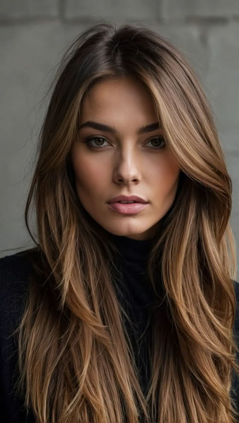 Hair Color For Long Hair Highlights, Light Brown Hair With Long Layers, Hair Color For Autumn Skin Tone, Hair Color For Light Skin Tone, Zicxa Photos, Long Layered Haircuts, Hair 2024, Long Layered Hair, Haircuts For Long Hair