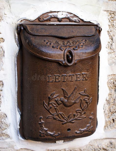 Vintage mail box royalty free stock image Antique Mailbox, Old Mailbox, Vintage Mailbox, Vintage Auto's, Deco Champetre, You've Got Mail, Shabby Style, Vintage Love, Mailbox