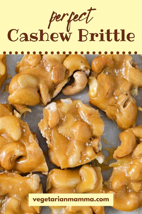 Ragtag Candy Recipe, Raw Cashew Recipes, Cashew Candy Recipes, Almond Brittle Easy, Recipes With Cashews, Ragtag Candies, Cashew Brittle Recipe Easy, Cashew Candy, Cashew Brittle Recipe