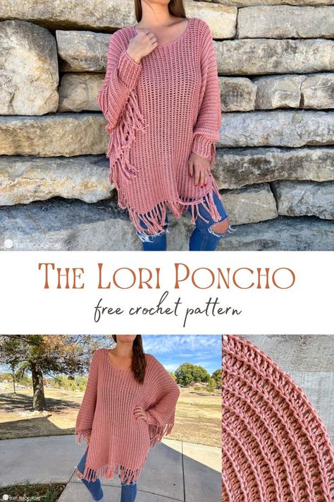 Crochet poncho free pattern woman