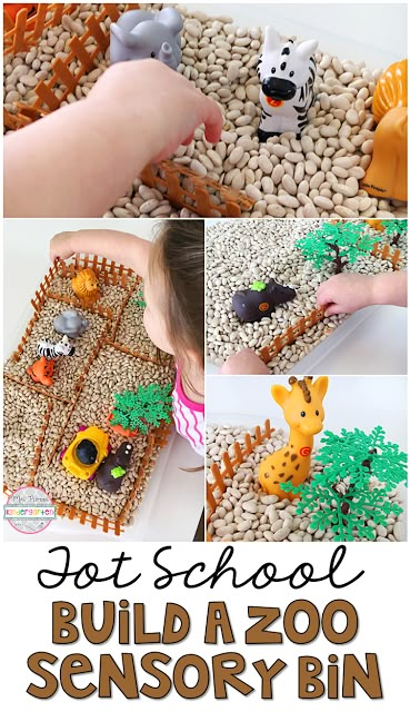 Zoo Sensory Bin, Zoo Sensory, Zoo Lessons, Zoo Animals Preschool, Preschool Zoo Theme, Zoo Preschool, Zoo Crafts, Zoo Animal Crafts, Sensory Table Ideas