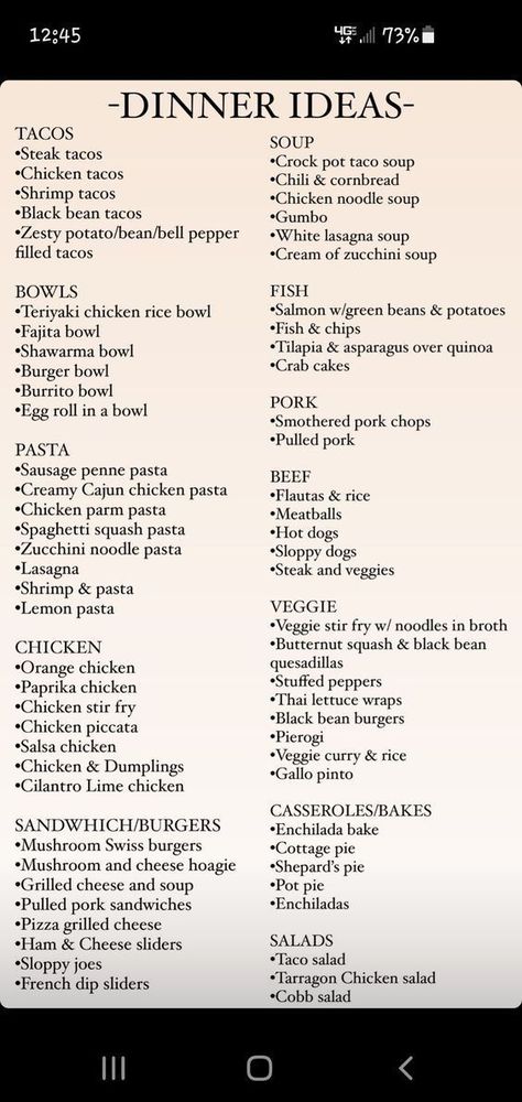 Dinner List Ideas Menu Planning, Meal Planning Menus, Family Meal Planning, Easy Healthy Meal Prep, Healthy Meal Prep, Meal Plans, Meals For The Week, The Menu, Easy Healthy Recipes