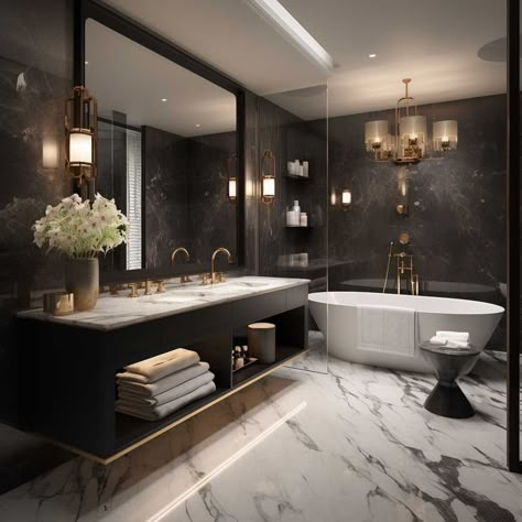 Lux Bathroom Design, Bathroom Hotel Ideas, Small Glamorous Bathroom Ideas, Most Luxurious Bathrooms, Bathroom Ideas Hotel Style, Small Lux Bathroom Ideas, Small Bathroom Ideas Modern Luxury, Luxurious Modern Bathroom, Small Luxury Apartment Bathroom