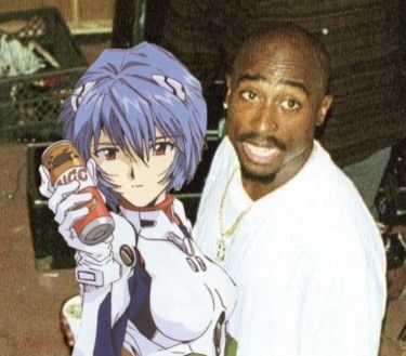 2pac and rei Rappers With Anime Characters Wallpaper, 2pac Icon, 2pac Pfp, Anime With Rappers, Celebrities With Anime Characters, Rapper And Anime, Gangsta Anime, Anime Rapper, Anime Gangster