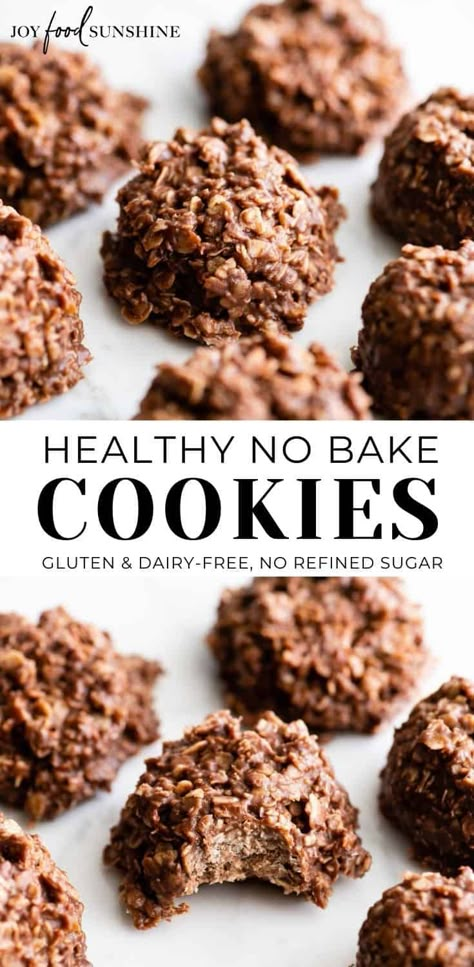 Healthy No Bake Cookies, Healthy No Bake, Healthy Cookie Recipes, Healthy Sweet Treats, Bake Cookies, Healthy Sweets Recipes, Healthy Cookies, Protein Snacks, Healthy Sweets