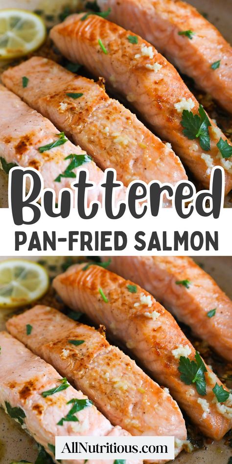 Pan-Fried Salmon Pan Fried Salmon With Skin, Pan Salmon Recipes, Pan Fry Salmon, Pan Fried Salmon Skinless, Pan Fried Salmon Recipes, Pink Salmon Recipes, Fried Salmon Recipes, Salmon Recipe Pan, Frying Pan Recipes