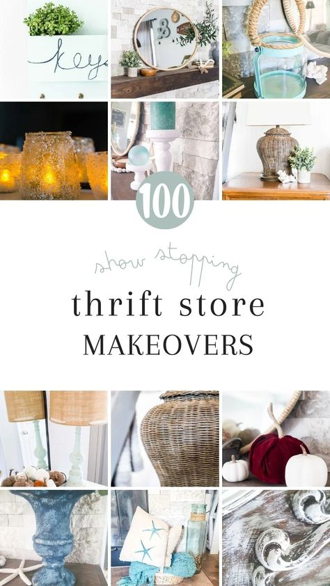 Over 100 unique thrift store projects, great ideas to add some upcycled DIY projects to your home decor that are budget friendly! Upcycle Ideas For The Home, Rustic Home Decor Diy Ideas, Upcycled Diy Projects, Thrifted Upcycle Decor, Thrift Store Flips Before After, Goodwill Upcycle Decor Diy Projects, Thrift Store Makeover Ideas Before After, Thrift Store Upcycle Decor Diy Projects, Small Items To Make And Sell