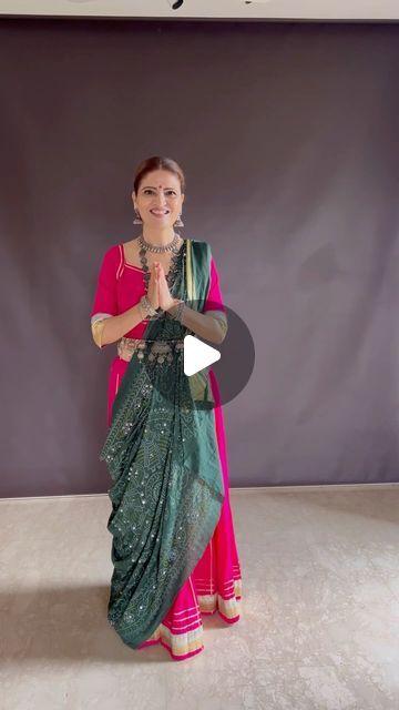 Heena Gehani on Instagram: "✨ Navratri ready with 2 stunning dupatta drapes! 🎉
Which drape would you pick for Navratri? 💃 

These drapes are Perfect for dancing the night away! This effortless style lets the lehenga shine while keeping the look traditional and elegant. 
These drapes are made all about grace and charm, perfect for those Garba nights!

Wearing this beautiful lahenga from @alankaar_ahmedabad 
Check their page for more such stunning collection. 
#NavratriFashion #DupattaDrapes #LehengaLove #GarbaReady”" Dupatta Draping Styles For Garba, How To Drape Dupatta On Lehenga, Lehenga Dupatta Draping Style, Dupatta Draping Styles, Dupatta Draping, Lehenga Dupatta, How To Be Graceful, Indian Wedding Outfits, Wedding Outfit