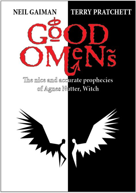 good omens cover | Good Omens Fanmade Cover - good cover! | (he)ART Good Omens Intro, Neil Gaiman Art, Good Omens Book Cover, Good Omens Logo, Good Omens Poster, Dream Library, Good Omens Book, Poster Room, Terry Pratchett