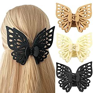 Big Butterfly Hair Clips, Cute Beret, Amazon Furniture, Kawaii Hair Clips, Matte Hair, Kawaii Hair, Butterfly Hair Clips, Matte Medium, Big Butterfly