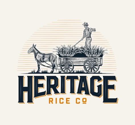 Heritage Logo Design Ideas, Heritage Design Graphics, Farmer Logo Design Ideas, Rustic Packaging Design, Heritage Graphic Design, Heritage Logo Design, Rustic Logo Design, Farm Logo Design, Logos Vintage