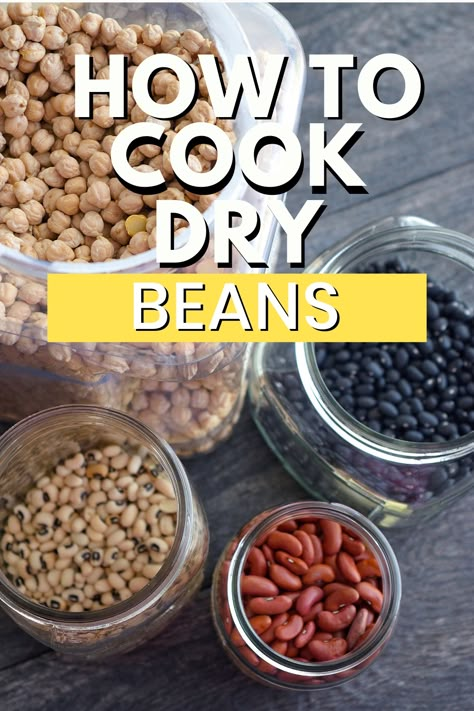 Dry Bean Recipes, Cooking Dry Beans, Cook Dry Beans, How To Make Beans, Dry Beans Recipe, Cooking Beans, Beans In Crockpot, Cranberry Beans, Recipes By Ingredients