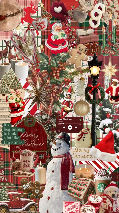 Christmas Is Wallpaper, Christmas’s Wallpapers, Cute Christmas Themes, Christmas Backroads, Home Screen Christmas Wallpaper, Christmas Wallpaper Old Fashioned, Christmas Mood Aesthetic, Collage Wallpaper Christmas, Christmas Backrounds Collage