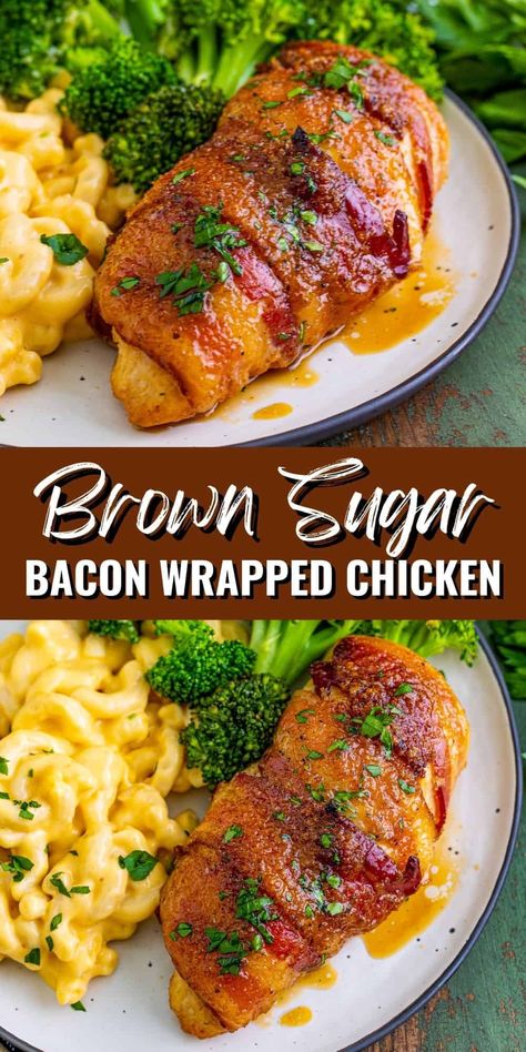 Brown Sugar Bacon Garlic Chicken, Cheap Quick Dinners For A Family, Easy Bacon Wrapped Chicken, Bacon Wrapped Chicken With Brown Sugar, Sweet And Spicy Bacon Wrapped Chicken, Stove Top Dinner Ideas Healthy, Chicken Wrapped With Bacon, Supper Ideas With Bacon, Chicken Tenderloin Meals