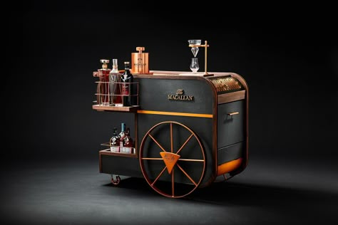 The Macallan Luxury Bar Cart - Case Studies Liquor Cart, Mobile Bar Cart, Buffet Stations, Gift Guide Design, Cocktail Station, Bar Trolley, Digital Creative Agency, Bar Card, Cart Design