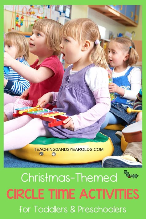 When planning your December lesson plans, make sure to add some of these Christmas circle time activities. A fun collection for toddlers and preschoolers! #Christmas #circletime #holidays #music #teachers #classroom #earlychildhood #preschool #toddler #teaching2and3yearolds Christmas Circle Time Games, Christmas Circle Time Activities, Circle Time Activities For Toddlers, Circle Time Games For Preschool, Christmas Circle Time, Christmas Music Lesson, Christmas Music Activities, December Lesson Plans, Toddler Circle Time