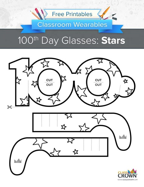 100th Day of School Glasses: Stars 100 Days Crafts For Kids, Celebrate 100 Days Of School Ideas, 100 Days Of Homeschool Ideas, 100 Days Decoration Ideas, 100 Days Of School Arts And Crafts, 100 Days In School Ideas, Pre K 100 Days Of School Ideas, 100 Day Of School Crafts For Preschool, 100 Hundred Days Of School Ideas