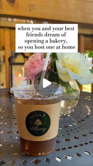 Emilia Marie on Instagram: "Presenting The Baker’s Library! Send to your bakery grand opening guest list 💗  This weekend my friends and I hosted a pop-up bakery cafe out of my apartment, and it was a hit! More to come on our process and sweet treats, but wanted to share a quick sneak peak.  #homecafe #apartmentcafe #homecoffeeshop #bakery #baking #hosting #relatable #bestfriends" Pop Up Cafe Ideas, Pop Up Bakery Display Ideas, Pop Up Bakery, Book Exchange Party, Soiree Ideas, Opening A Bakery, Pop Up Cafe, Book Exchange, Bakery Display