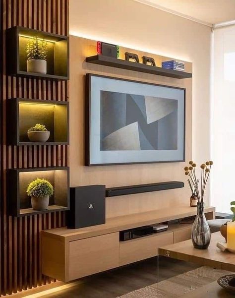 T V Unit Design, T V Unit Tv Walls Living Rooms, Back Drop Tv, Hall Furniture Design, Tv Furniture Design, Tv Table Ideas, Tv Units Design, Modern Tv Cabinet Design, Wall Rack Design