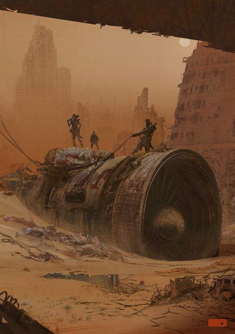 ArtStation - book cover, mark zhang Desert World Concept Art, Sci Fi Desert Landscape, Desert Wasteland Art, Desert Apocalypse Aesthetic, Dystopian Desert Aesthetic, Desertpunk Aesthetic, Desert Punk Aesthetic, Concept Art Desert, Apocalypse Desert