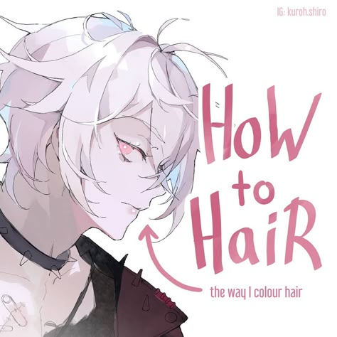 Colour Hair Tutorial, How Shade Hair Draw, How To Paint Anime Hair, How To Shade Hair Digital Ibis Paint, How I Color Hair Digital, White Hair Tutorial Digital, How To Color Hair Digital Art, How To Color White Hair Digital Art, How To Shade Anime Hair