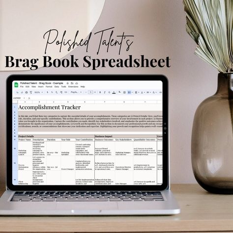 Book Spreadsheet, Excel Sheet, Brag Book, College Readiness, Tracker Template, Performance Reviews, Interview Preparation, Excel Spreadsheets, Career Advancement