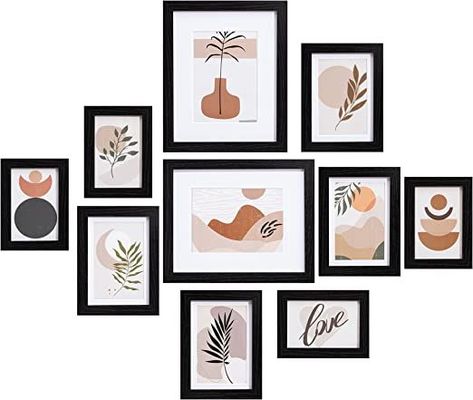 Gallery Wall Ideas 8 Frames, Multiple Wall Frames, Multiple Photo Frames On Wall, Multiple Photo Frame, Multiple Frames On Wall Ideas, Multiple Photo Frames, Picture Frames Collage, Collage Wall Decor, Frame Arrangement