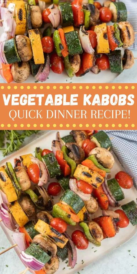 These Healthy Vegetable Kebobs are the best way to cook your veggies! These can be made on the grill, but you can also make them in the oven! The marinade is easy to make and delicious too. This vegetable kabobs recipe can be made on skewers but you can use a mat or basket too! #eatingonadime #kabobrecipes #grillingrecipes #vegetablerecipes Veggie Kabobs Marinade, Kabobs On The Grill Veggie, Vegetable Skewers Oven, Veggie Kabobs In Oven, Vegetable Kabobs In The Oven, Vegetable Kabobs On The Grill Marinade, Veggie Kabobs On The Grill Marinade, Veggie Skewers Grill, Vegetable Kabobs On The Grill