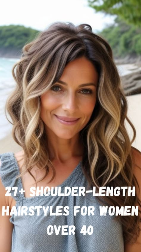 Shoulder-length hair is the perfect balance between manageability and versatility. These 27+ hairstyles offer inspiration for women over 40 looking to refresh their look. Whether you prefer sleek and polished styles or want something with more texture and movement, these shoulder-length cuts are ideal for creating a youthful, modern appearance without sacrificing ease and convenience. Hair Cuts Women Medium Length, Hair Styles For 2025 Women, Blonde For Women Over 50, Brunette Actresses Over 40, Courtney Kerr Hair, How To Put Shoulder Length Hair Up, Kail Lowry Hair, Hair For Women Over 40 Round Face, Hairstyle 40 Year Old