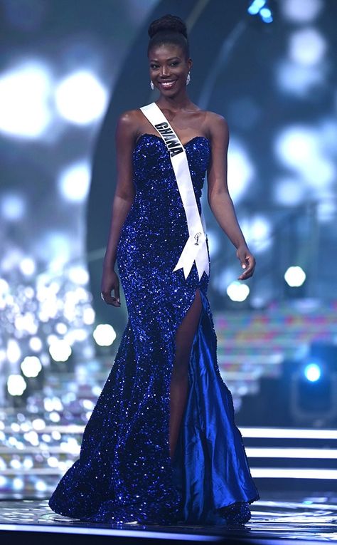 Ghana from Miss Universe 2021: Evening Gown Competition on E! Online Miss Universe 2020, Miss Universe 2018 Evening Gown, Miss Universe 2018 Philippines, Miss Universe 2013, Modeling Outfits, Miss Universe 2001, Celebrity Fashion Trends, Beautiful Lingerie, Beauty Pageant