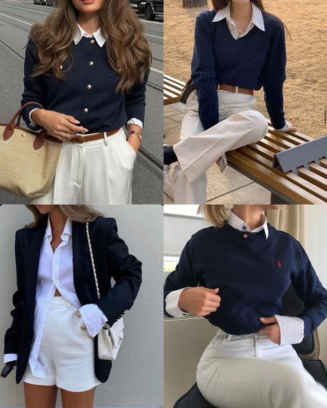 When timeless style is calling ✨🤍 Your favorite? SAVE THIS for classic outfit ideas to nail the Old Money aesthetic. 🕊️💫 neutral tones, tailored trousers, cashmere sweater, structured blazer, loafers, understated elegance, sophisticated layers #oldmoneystyle #timelessfashion #classicelegance #howtostyle #effortlesschic #fashioninspo #oldmoneyvibes #neutralstyle #luxuryaesthetic #classicwardrobe Old Money Trousers, The Old Money Aesthetic, Old Money Look, Nautical Outfits, Outfit Art, Structured Blazer, Aesthetic Neutral, Jumper Outfit, Navy Outfit