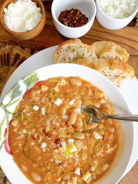 Red Pasta Fazool (Pasta Fagioli) - Proud Italian Cook Pasta Fazool, Red Pasta, Lenten Recipes, Soups And Chowders, Pasta Fagioli, Sweet Onion, How To Cook Pasta, Soups Stews, Chowder