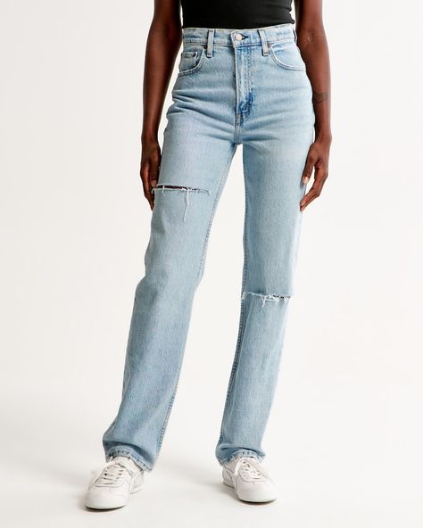 Women's Ultra High Rise 90s Straight Jean | Women's Bottoms | Abercrombie.com 90s Straight Jeans, Fall Transition Outfits, Fall Sale, Transition Outfits, Fall Transition, Women's Bottoms, Love Jeans, Abercrombie And Fitch Jeans, Fashion Hacks