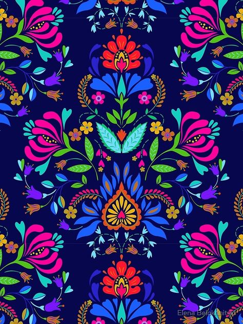 Mexican Print Wallpaper, Mexican Pattern Wallpaper, Folk Art Mexican, Oxacana Art, Mexican Design Motifs, Mexican Pattern Art, Traditional Mexican Embroidery, Mexican Fabric Pattern, Mexico Art Culture